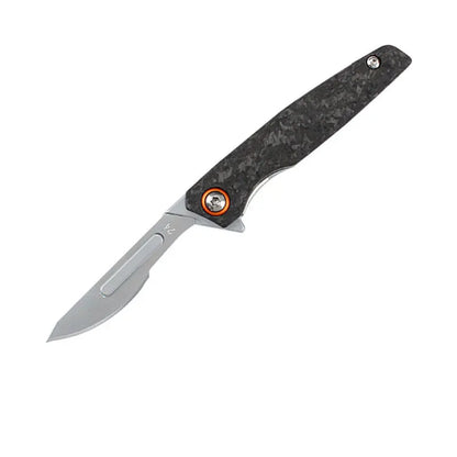 Carbon Fiber Handle Utility Knife Replaceable Blade Open With One Hand EDC Portable Pocket Folding Knifes Selfdefense Tools